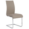 Eurostyle Epifania Side Chair in Taupe and Chrome, Set of 4