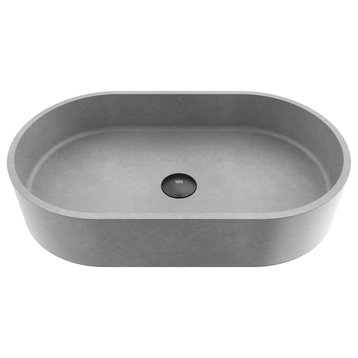 VIGO Concreto Stone Oval Bathroom Vessel Sink