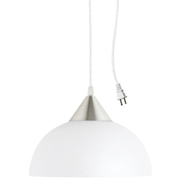 Amaris 11" 1-Light White Plug-In Pendant