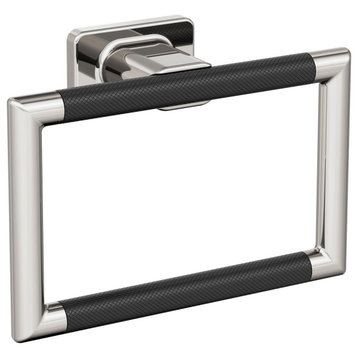 Esquire Contemporary Towel Ring, Polished Nickel/Black Bronze