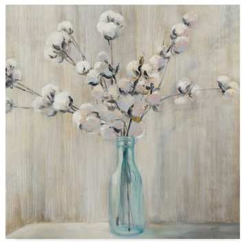 Julia Purinton 'Cotton Bouquet, Bottle' Canvas Art, 35x35
