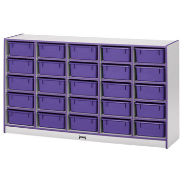 Rainbow Accents 25 Tub Mobile Storage - without Tubs - Purple