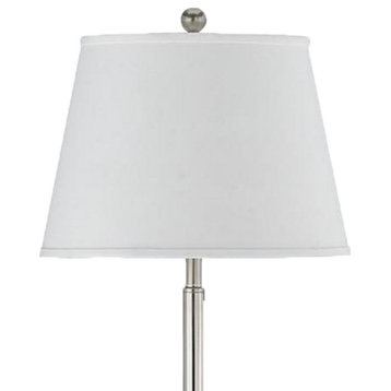 Metal Round 3 Way Floor Lamp With Spider Type Shade, Silver And Brown