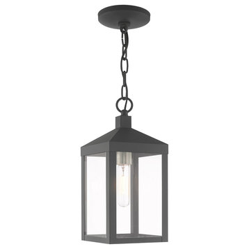 Livex Lighting Scandinavian Gray 1-Light Outdoor Pendant Lantern