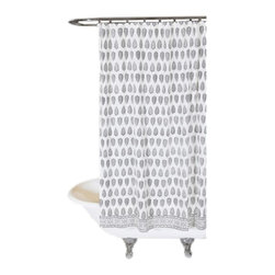 Pom Pom at Home - Shower Curtain, Kiara, Black and White - Shower Curtains