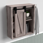 Landia Home - Landia Home Bathroom Wall Cabinet with Sliding Barn Door - Obtain that cozy and relaxed vibe by adding the finishing touches to your modern farmhouse setup. The Barn Home Collection by Landia Home takes a sophisticated approach to perfectly balance modern practicality with a warm industrial touch to emphasize comfort and casual home living.