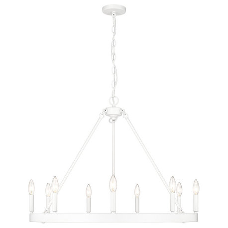 Alastair 9-Light Chandelier, Matte White