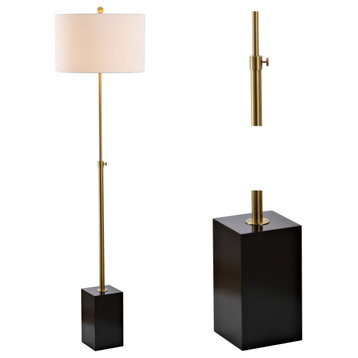Lafayette 65" Adjustable Height Floor Lamp, Brass and Black