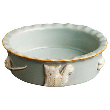 Cat Food And Water Bowl, French Gray