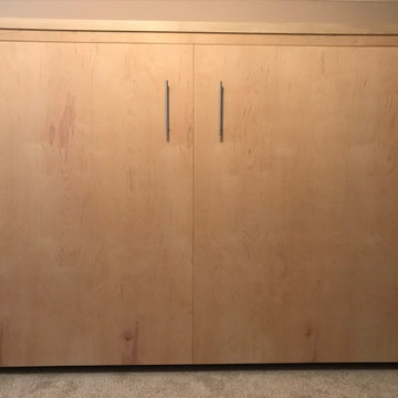 Custom Built Horizontal Queen Murphy Bed in Stained Finish