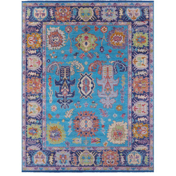 9' 1" X 11' 10" Turkish Oushak Hand-Knotted Wool Rug - Q14990