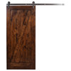Traditional Unassembled Z Barn Door with Steel Rolling Hardware, Stained, 42"x84