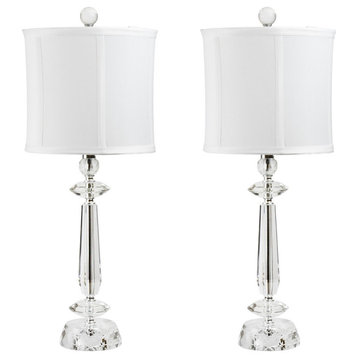 25.5" Genuine Crystal Table Lamps, Set of 2