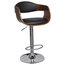 vidaXL Adjustable Swivel Bar Stool Leather With Backrest