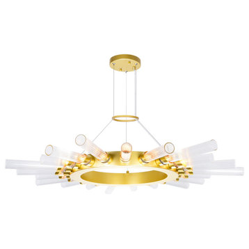 CWI LIGHTING 1121P38-21-602 21 Light Chandelier with Satin Gold finish