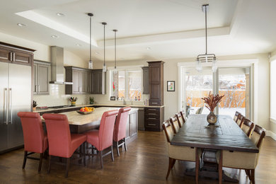 Example of a transitional kitchen design in Denver
