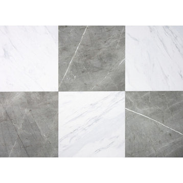 FloorPops Grey & White Marble Bonneville Peel & Stick Floor Tiles Sample