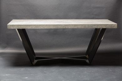 Concrete and Articulate Metal Table
