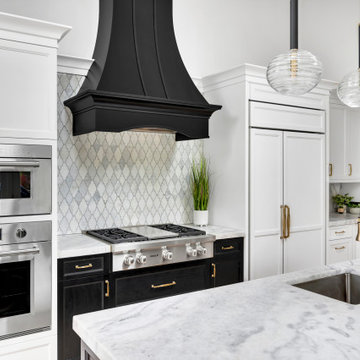 Black & White Kitchen with Accents of Gold