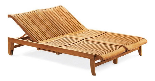 Teak Outdoor Giva Double Chaise Lounger Contemporary Teak Outdoor Giva Double Chaise Lounger