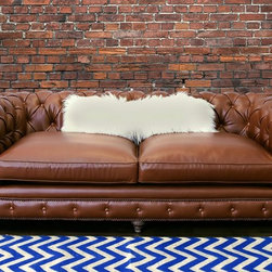 Durango Sofa in Antique Brown Leather by TOV Furniture - Sofas