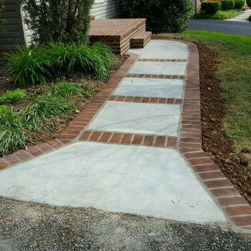 Concrete Walkway in Olney MD With Pavers Border