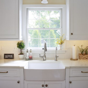White Compac Perlino Quartz Kitchen