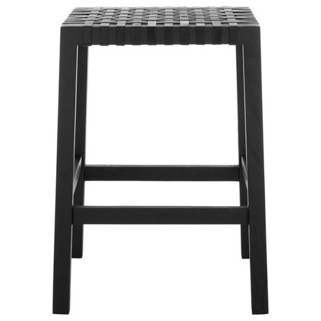 Bench Counter Stool set of 2 Black / Black