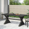 Outdoor Dining Table, X-Shaped Legs With Rectangular Top, Antique Matte Black