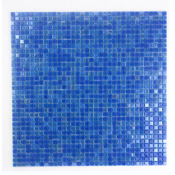 Galaxy 0.3125 in x 0.3125 in Glass Square Mosaic in Iridescent Day Sky Blue