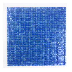GBM Manufacturing - Galaxy 12"x12" Glass Square Mosaic Tile, Iridescent Blue - Mosaic Tile
