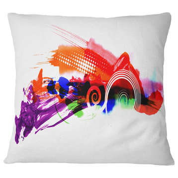 Abstract Splashes of Colors Abstract Throw Pillow, 18"x18"