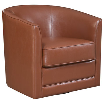 Amy Swivel Accent Chair, Chestnut Brown