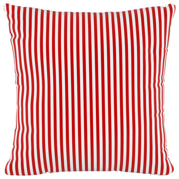 18" Decorative Pillow, Polyester Insert, Candy Stripe Red