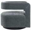 Lunar Stain-Resistant Fabric Swivel Chair, Charcoal