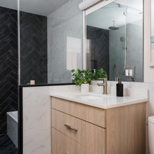 Bath With Dark Tile