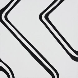 Moroccan Mosaic & Tile House - Chawen Handmade Cement Tile, White/Black, Sample - Wall And Floor Tile