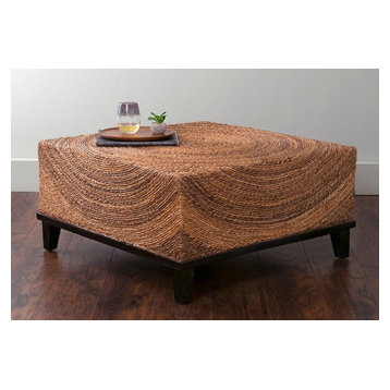 East At Main's Chickasaw Brown Abaca Square Coffee Table