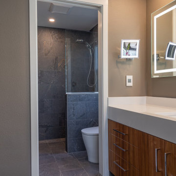 Curbless Shower with Large Format Tiles