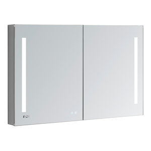 Led Medicine Cabinet Sliding Mirror Doors Defogger And 3 Glass Shelves 48 X3 Modern Medicine Cabinets By Krugg Reflections