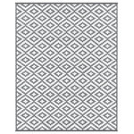 Green Decore - Lightweight Indoor/Outdoor Reversible Plastic Rug Nirvana, Grey / White, 8x10 Ft - Easy to clean Resistant to moisture and can simply be wiped clean, Made from recycled plastic.