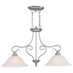 Livex Lighting - Coronado 2 Light Island Light, Brushed Nickel - This 2 light Island from the Coronado collection by Livex will enhance your home with a perfect mix of form and function. The features include a Brushed Nickel finish applied by experts.