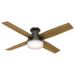 Hunter Fan Company - Hunter Fan Company 52" Dempsey LP Noble Bronze Ceiling Fan With Light and Remote - A contemporary fan with mass appeal, the Dempsey will fit flawlessly in your home's modern interior design. The beautiful, clean finish options work together with the high contrast of angles throughout the design to create a look that will keep your space looking current and inspired. Fully-dimmable, high-efficient LED bulbs give you total control over your lighting while the 52-inch blade span keeps the large rooms in your home feeling cool. We have a full collection of Dempsey fans so you can keep a consistent look while tailoring the size and features to each room in your house.
