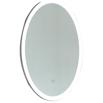 Vanity Art LED Lighted Vanity Oval Bathroom Mirror With Touch Sensor
