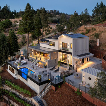 A little farm below a hillside resort-style off-the-grid view home