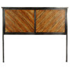 Braden Metal Headboard Panel With Reclaimed Wood Design, King