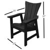 Phat Tommy Lakewoods Outdoor Modern Dining Chairs, Thick Poly Plastic Furniture, Black