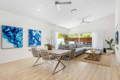 This is an example of a contemporary family room in Sunshine Coast.