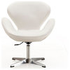Manhattan Comfort Raspberry Faux Leather Height Adjustable Chair in White