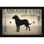 Tangletown Fine Art - "Labrador Lake" By Ryan Fowler, Framed Wall Art, Ready to Hang - Ryan Fowler's wall art is the product of a hybrid of traditional and modern techniques utilizing drawings, paintings, and computer-based illustration tools. These truy original images will add a pop of modernism to your room decor. 1.5inch Deep Gallery Wrap Canvas.Printed on a 12 color Giclee printer for a deep rich color gamut.  Thick 290gsm cotton canvas will not sag or drape. Stretched over a kiln dried - finger jointed frame that will not warp. Wire hanger for easy hanging.